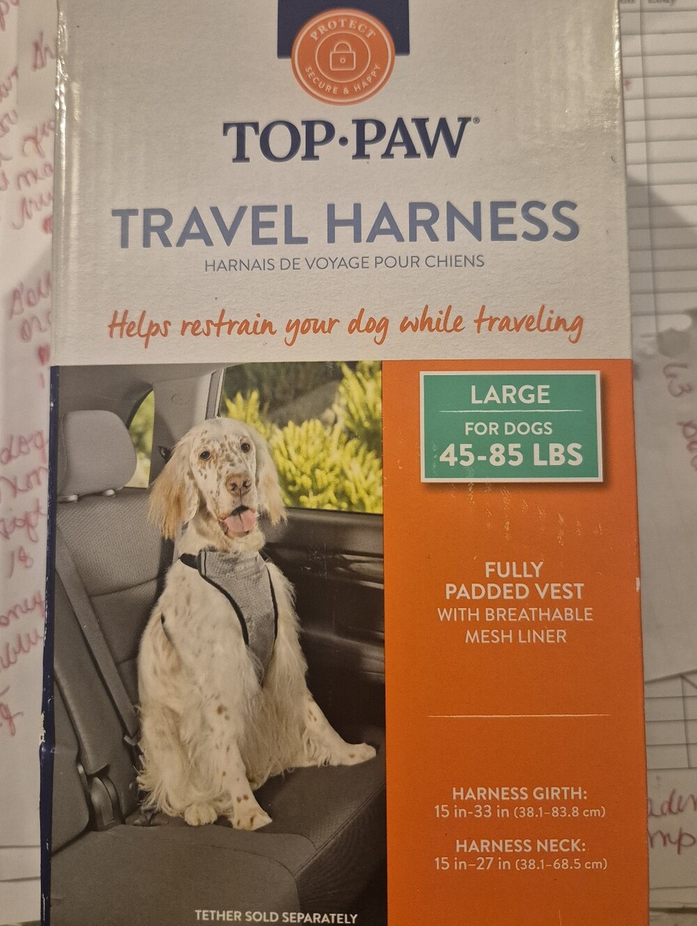 Top Paw Gray Travel Dog Harness Padded Vest